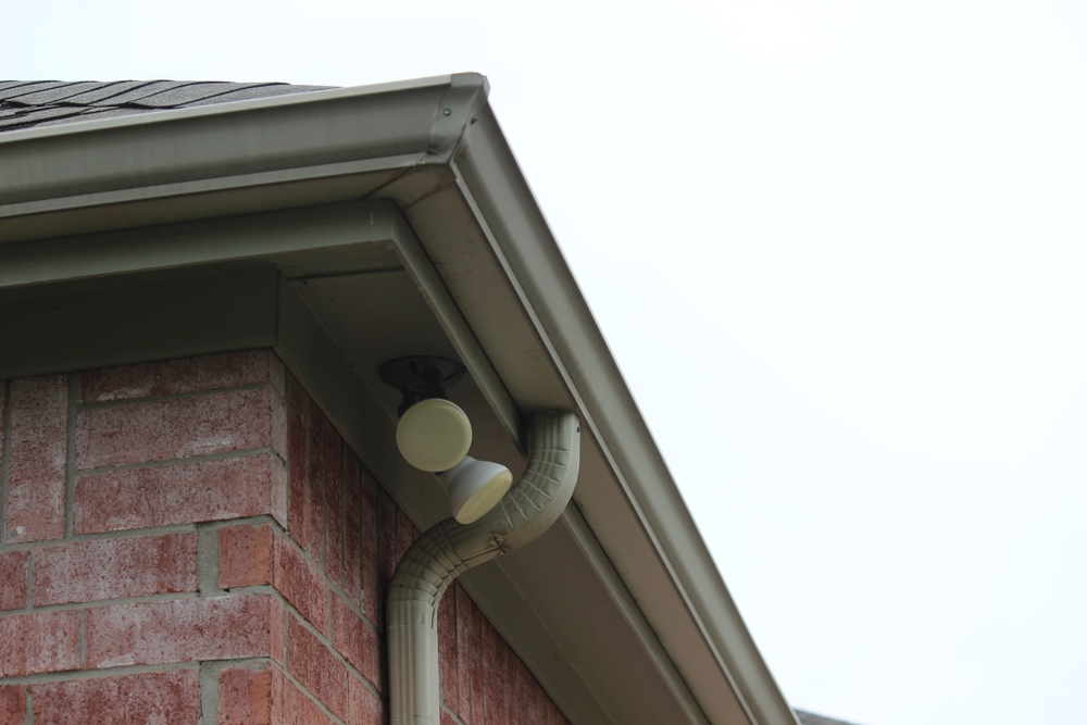 Gutter,system,and,downspout,allows,good,drainage